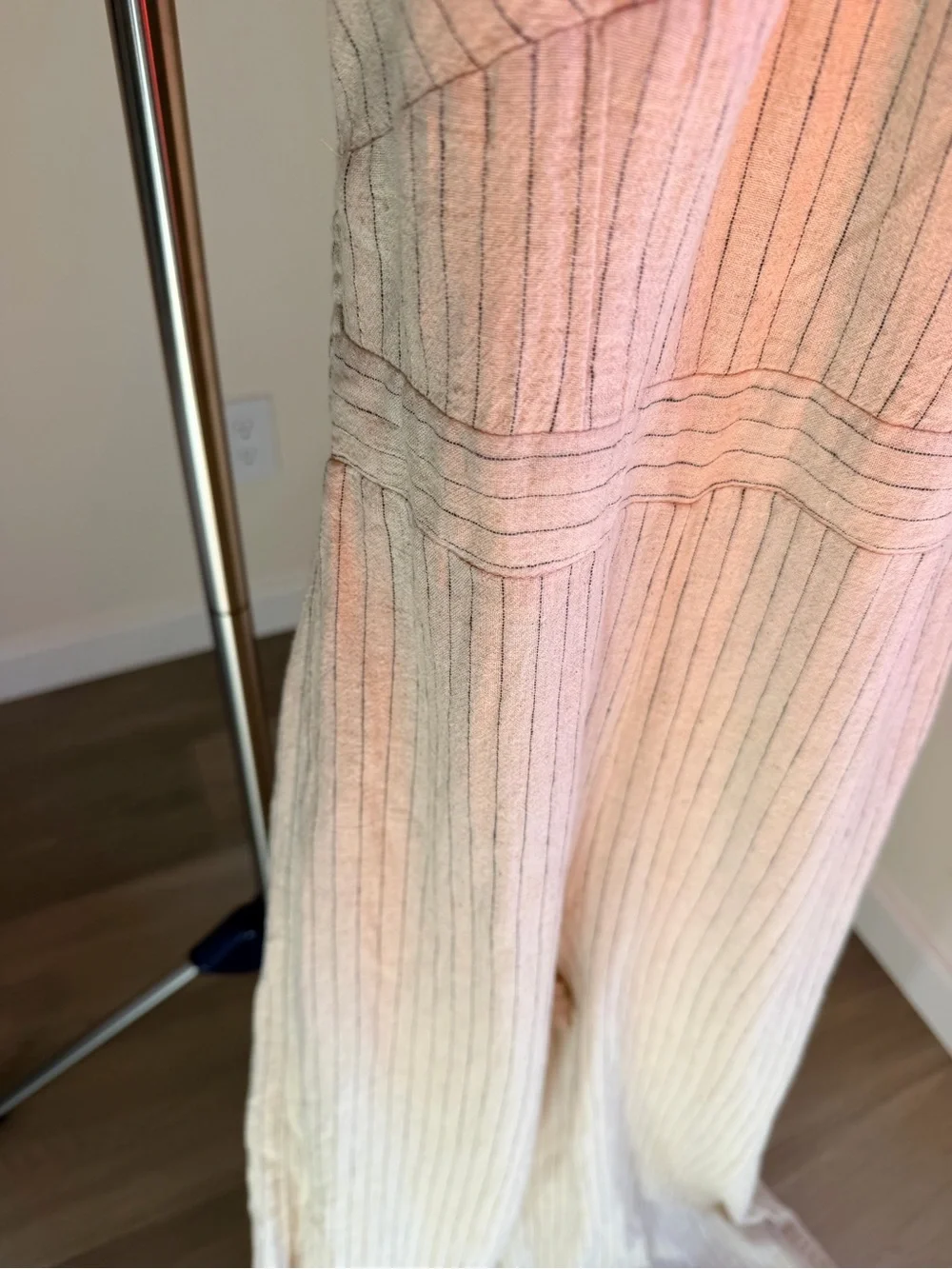Japna Cream Tie-Front Wide-Leg Jumpsuit S 52% cotton linen. - Picture 8 of 14